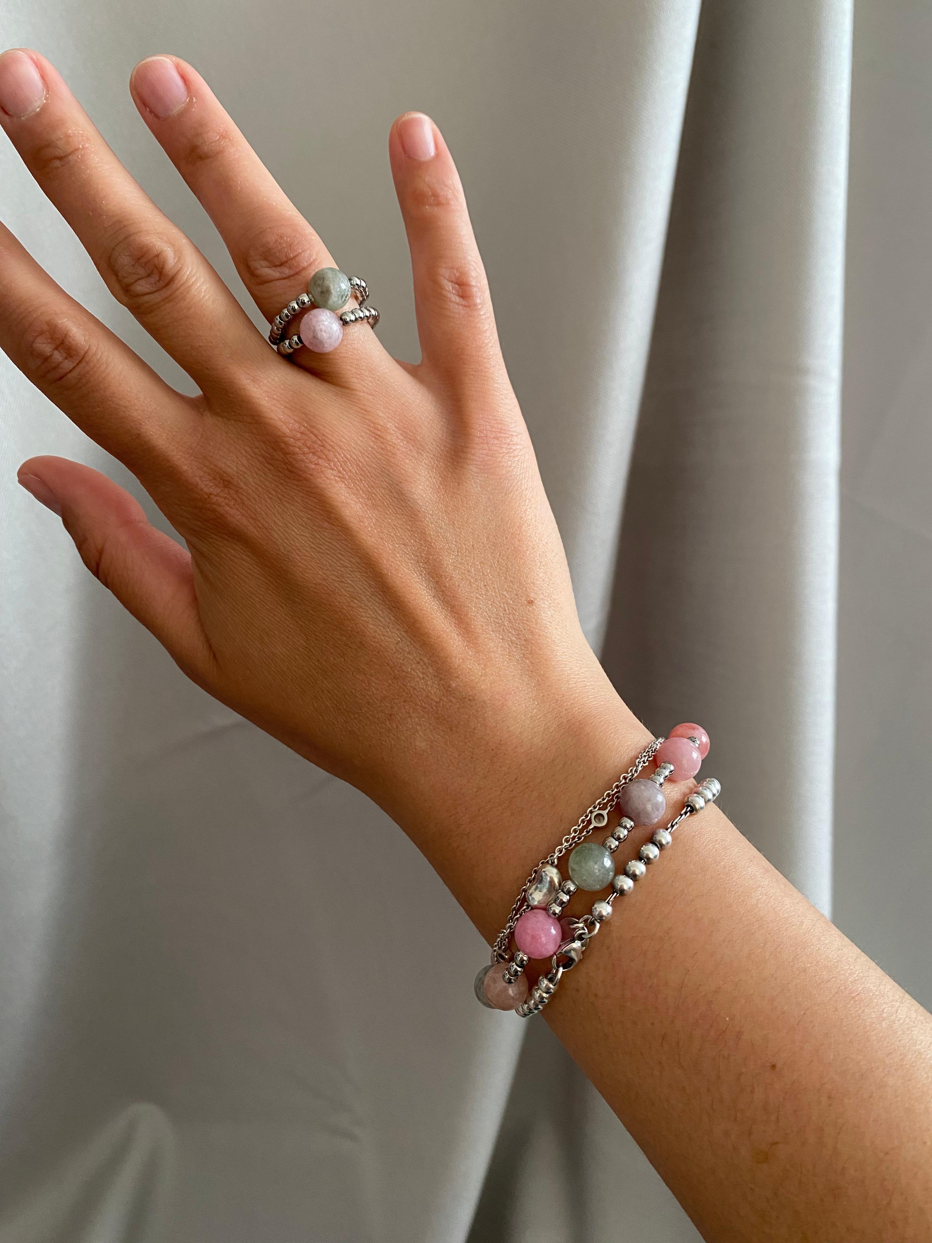 Set artigianale di bracciale e anelli